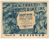 6s040 DICK TRACY VS. CRIME INC. chapter 6 TC '41 Ralph Byrd w/ tommygun in art & cartoon, Besieged!