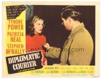 6s334 DIPLOMATIC COURIER LC #8 '52 Tyrone Power shows watch to pretty Hildegarde Neff!