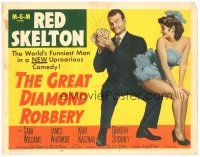 6s052 GREAT DIAMOND ROBBERY TC '53 Red Skelton with giant diamond & sexy Cara Williams!