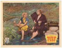 6s467 HITCH HIKE LADY LC '35 Alison Skipworth & Mae Clarke dip their feet into the pond!
