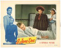 6s481 I JANE DOE LC #8 '48 Ruth Hussey in fur coat looks down at Vera Ralston in hospital bed!