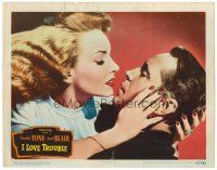 6s482 I LOVE TROUBLE LC '47 great c/u of Franchot Tone about to be kissed by sexiest Janet Blair!