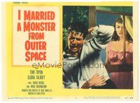 6s483 I MARRIED A MONSTER FROM OUTER SPACE LC #6 '58 Gloria Talbott watches Tom Tryon from window!
