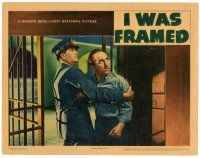 6s486 I WAS FRAMED LC '42 close up of convict being taken into his prison cell!
