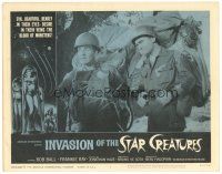 6s501 INVASION OF THE STAR CREATURES LC #3 '62 close up of two soldiers carrying loaded packs!