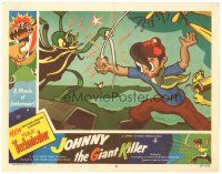 6s520 JOHNNY THE GIANT KILLER LC #8 '53 great fantasy cartoon image of sword fight!
