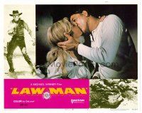 6s559 LAWMAN LC #2 '71 romantic close up of Burt Lancaster kissing Sheree North!