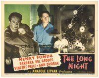 6s576 LONG NIGHT LC #5 '47 film noir, close up Henry Fonda by mirror with bullet holes in it!