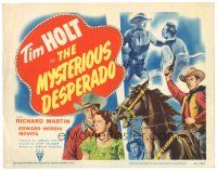 6s076 MYSTERIOUS DESPERADO TC '49 great artwork of cowboy Tim Holt in horse holding smoking gun!