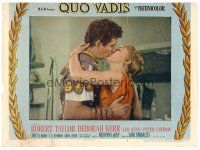 6s718 QUO VADIS LC #7 '51 close up of Robert Taylor kissing sexy Deborah Kerr in Ancient Rome!