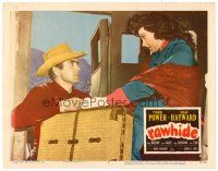 6s729 RAWHIDE LC #7 '51 Tyrone Power gets luggage for pretty Susan Hayward in stagecoach!