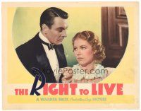 6s737 RIGHT TO LIVE LC '35 close up of George Brent in tuxedo with pretty Josephine Hutchinson!