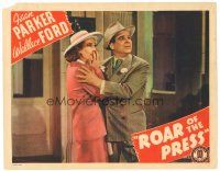 6s739 ROAR OF THE PRESS LC '41 close up of scared Jean Parker & reporter Wallace Ford!