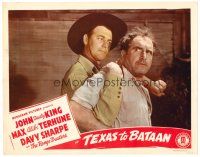 6s863 TEXAS TO BATAAN LC '42 c/u of Range Buster John Dusty King catching bad guy from behind!