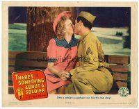 6s867 THERE'S SOMETHING ABOUT A SOLDIER LC '44 soldier isn't punished after kissing Evelyn Keyes!