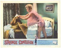6s836 STRANGE COMPULSION LC #3 '64 sexy Helene Melene in skimpy nightie pulls back the bed covers!