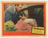 6s943 VAMPIRE LC #5 '57 John Beal examines unconscious Coleen Gray in bed!