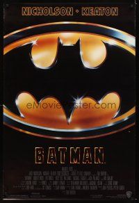6x063 BATMAN style C 1sh '89 directed by Tim Burton, cool image of Bat logo!