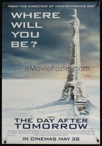 6x184 DAY AFTER TOMORROW advance DS English 1sh '04 cool image of frozen Eiffel Tower!