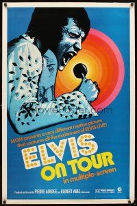 6x236 ELVIS ON TOUR 1sh '72 classic artwork of Elvis Presley singing into microphone!