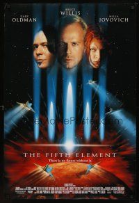 6x266 FIFTH ELEMENT DS 1sh '97 Bruce Willis, Milla Jovovich, Oldman, directed by Luc Besson!