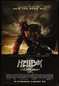 6x350 HELLBOY II: THE GOLDEN ARMY advance DS English 1sh '08 Ron Perlman is the good guy,cool image!