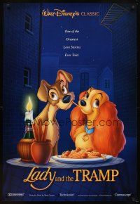 6x437 LADY & THE TRAMP DS 1sh R97 Walt Disney romantic canine dog classic cartoon!