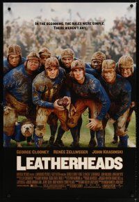 6x452 LEATHERHEADS DS 1sh '08 great image of George Clooney & wacky football team!
