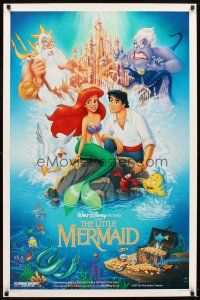 6x466 LITTLE MERMAID DS 1sh '89 great artwork of Ariel & cast, Disney!