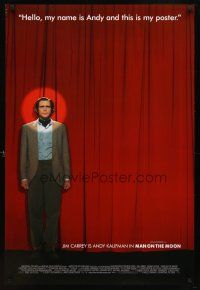6x490 MAN ON THE MOON DS 1sh '99 great image of Jim Carrey as Andy Kaufman on stage!
