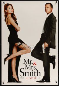 6x512 MR. & MRS. SMITH style C teaser DS 1sh '05 married assassins Brad Pitt & sexy Angelina Jolie!