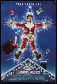 6x520 NATIONAL LAMPOON'S CHRISTMAS VACATION 1sh '89 Consani art of Chevy Chase, yule crack up!