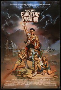 6x521 NATIONAL LAMPOON'S EUROPEAN VACATION 1sh '85 Boris Vallejo art with strongman Chevy Chase!