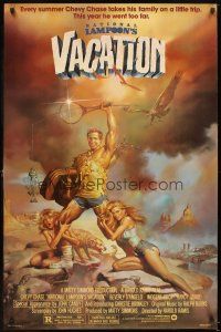 6x522 NATIONAL LAMPOON'S VACATION 1sh '83 sexy art of Chevy Chase by Boris Vallejo!