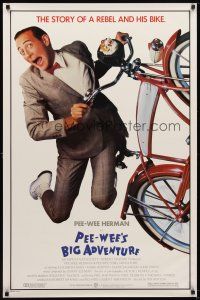 6x551 PEE-WEE'S BIG ADVENTURE 1sh '85 Tim Burton, best image of Paul Reubens & his beloved bike!