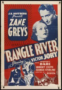 6x593 RANGLE RIVER 1sh '39 from Zane Grey's novel, Victor Jory, Margaret Dare!