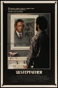 6x689 STEPFATHER 1sh '86 psycho killer Terry O'Quinn at mirror wondering, Who am I here!