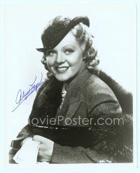 6t486 ALICE FAYE signed 8x10 REPRO still '80s great close up wearing fur & clutching purse!