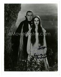 6t516 CARROLL BORLAND signed 8x10 REPRO still '90s with Bela Lugosi from Mark of the Vampire!