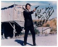 6t527 CLINT EASTWOOD signed color 8x10 REPRO still '90s Dirty Harry portrait, he wrote Make my day!