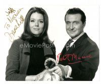 6t535 DIANA RIGG/PATRICK MACNEE signed 8x10 REPRO still '80s close up of the Avengers stars!
