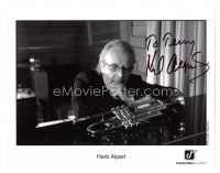 6t422 HERB ALPERT signed 8x10 music publicity still '00s great close up at piano by trumpet!