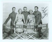6t579 JAMES CAGNEY/DORIS DAY signed 8x10 REPRO still '70s with their co-stars from West Point Story