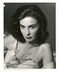 6t586 JEAN SIMMONS signed 8x10 REPRO still '90s sexy portrait when she appeared in Home Before Dark