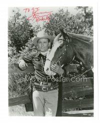 6t591 JIMMY WAKELY signed 8x10 REPRO still '70s portrait of the singing cowboy with his horse!
