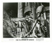 6t371 KERWIN MATHEWS signed 8x10 still R75 in skeleton battle from The 7th Voyage of Sinbad!