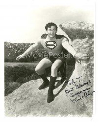 6t627 KIRK ALYN signed 8x10 REPRO still '80s great full-length close up in costume as Superman!