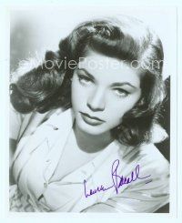 6t630 LAUREN BACALL signed repro 8x10 still '80s most sultry close up portrait with great hair!