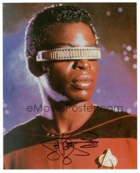 6t638 LEVAR BURTON signed color 8x10 REPRO still '00s c/u as Geordi La Forge in Star Trek: TNG!