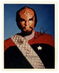 6t655 MICHAEL DORN signed color 8x10 REPRO still '00s portrait in his Star Trek costume as Worf!